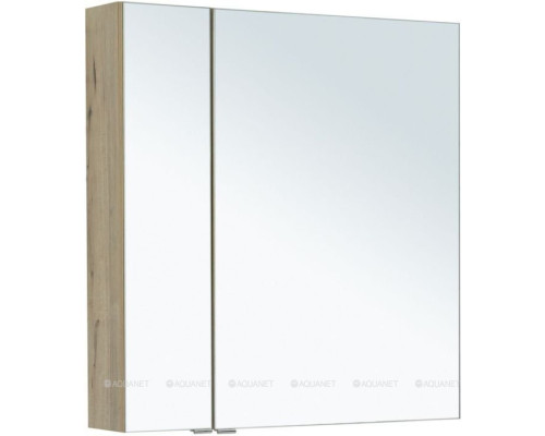 Зеркальный шкаф Aquanet Алвита New 80 дуб веллингтон белый