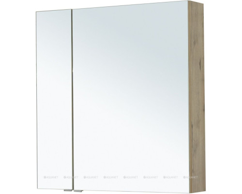 Зеркальный шкаф Aquanet Алвита New 80 дуб веллингтон белый