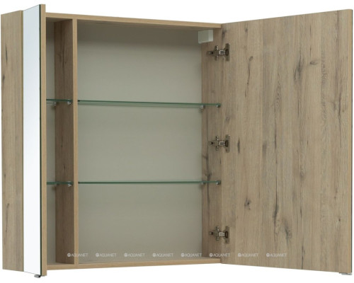 Зеркальный шкаф Aquanet Алвита New 80 дуб веллингтон белый