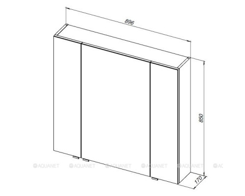 Зеркальный шкаф Aquanet Алвита new 90 серый