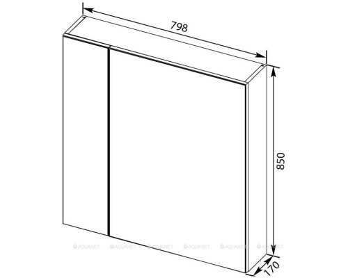 Зеркальный шкаф Aquanet Эвора 80 дуб антик