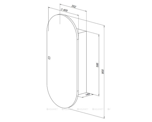 Зеркальный шкаф Aquanet Монте 40 белый, с LED подсветкой