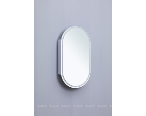 Зеркальный шкаф Aquanet Монте 50 белый, с LED подсветкой