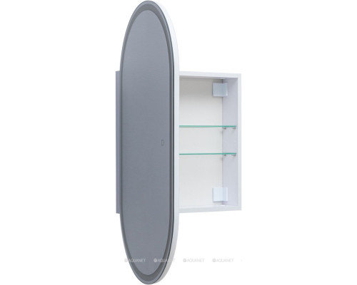 Зеркальный шкаф Aquanet Монте 50 белый, с LED подсветкой