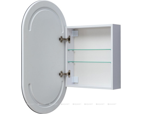 Зеркальный шкаф Aquanet Монте 50 белый, с LED подсветкой