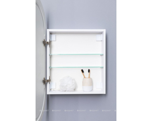 Зеркальный шкаф Aquanet Монте 50 белый, с LED подсветкой