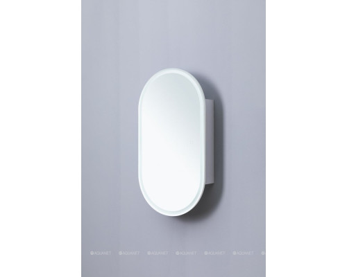 Зеркальный шкаф Aquanet Монте 50 белый, с LED подсветкой