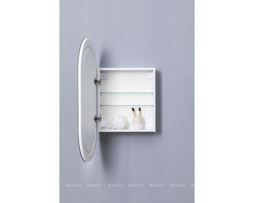Зеркальный шкаф Aquanet Монте 50 белый, с LED подсветкой