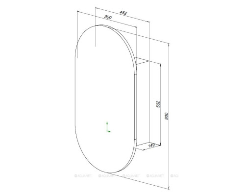 Зеркальный шкаф Aquanet Монте 50 белый, с LED подсветкой