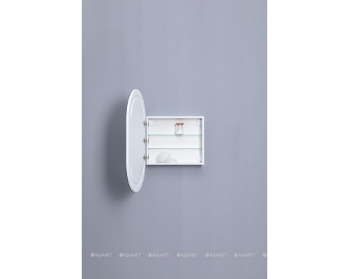 Зеркальный шкаф Aquanet Монте 60 белый, с LED подсветкой