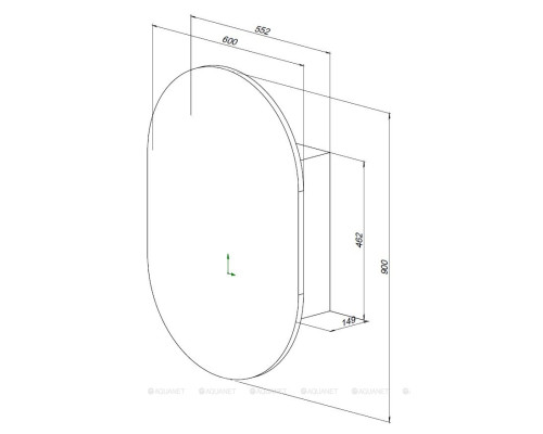 Зеркальный шкаф Aquanet Монте 60 белый, с LED подсветкой