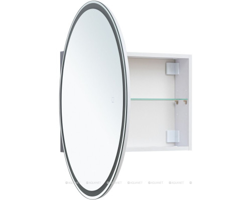 Зеркальный шкаф Aquanet Оптима 70 белый, с LED подсветкой