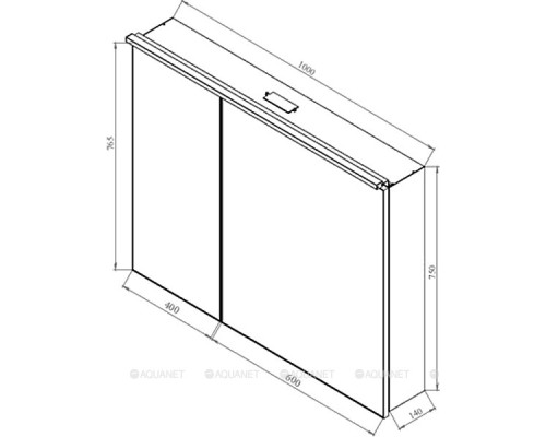 Зеркальный шкаф De Aqua Алюминиум 100 медь
