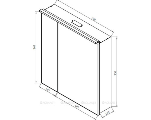 Зеркальный шкаф De Aqua Алюминиум 70 медь