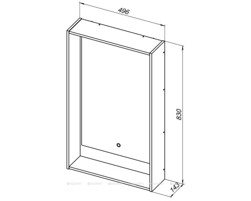 Зеркало Aquanet Милан 50 белый глянец