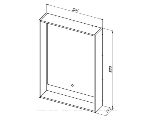 Зеркало Aquanet Милан 60 LED черный глянец