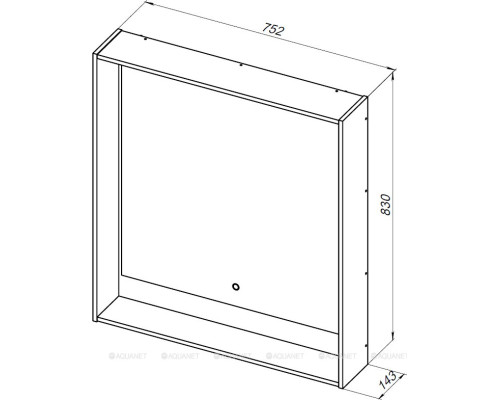 Зеркало Aquanet Милан 80 LED черный глянец