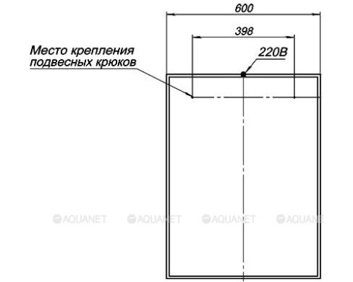 Зеркало Aquanet Nova Lite 60 дуб рошелье LED