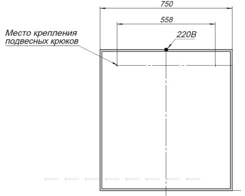 Зеркало Aquanet Nova Lite 75 дуб рошелье LED