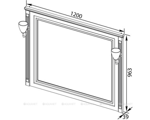 Зеркало Aquanet Паола 120 черный/серебро