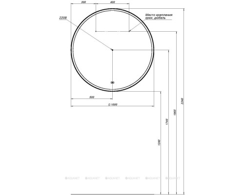 Зеркало Aquanet Тренд 100 черный