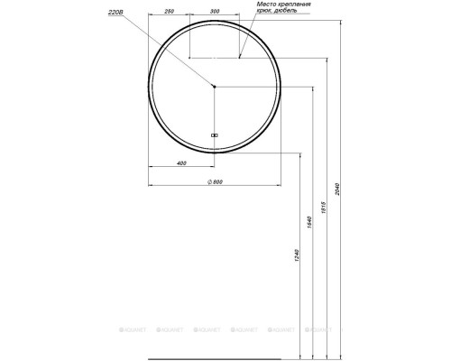 Зеркало Aquanet Тренд 80 черный
