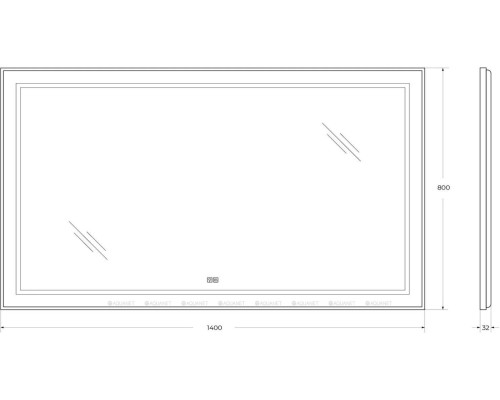Зеркало BelBagno Kraft 140 SPC-KRAFT-1400-800-LED-TCH-WARM сатин