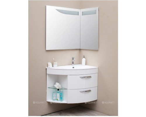 Зеркало De Aqua Трио Люкс 90 R белый