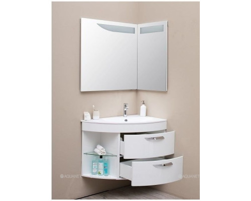 Зеркало De Aqua Трио Люкс 90 R белый