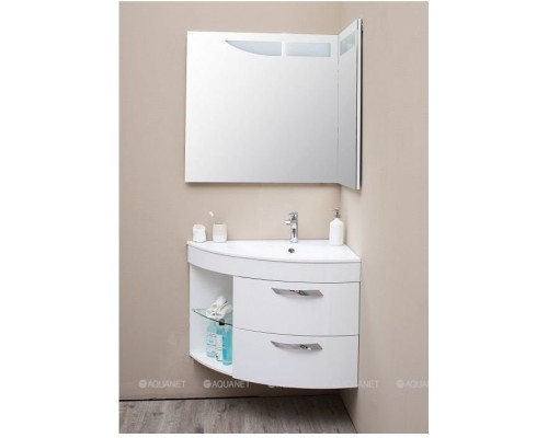 Зеркало De Aqua Трио Люкс 90 R белый