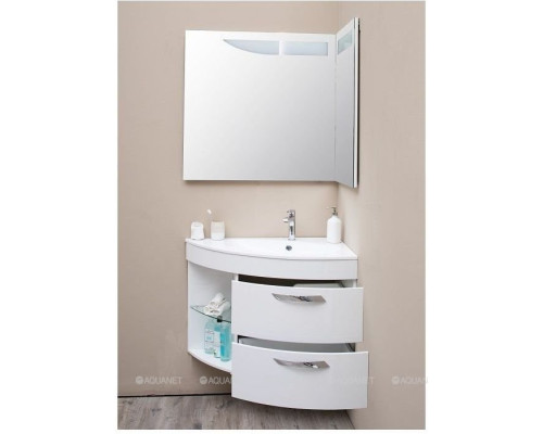 Зеркало De Aqua Трио Люкс 90 R белый