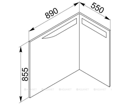 Зеркало De Aqua Трио Люкс 90 R белый