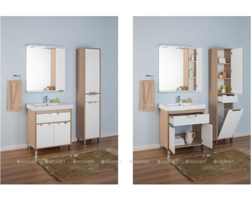 Зеркало-шкаф Aquanet Гретта 75 светлый дуб