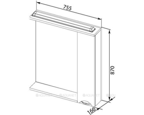 Зеркало-шкаф Aquanet Гретта 75 венге