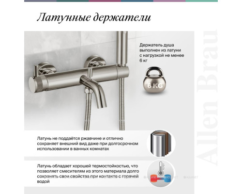 Смеситель для душа Allen Brau Infinity 5.21011-00 (с внутренней частью, 2 хода) хром