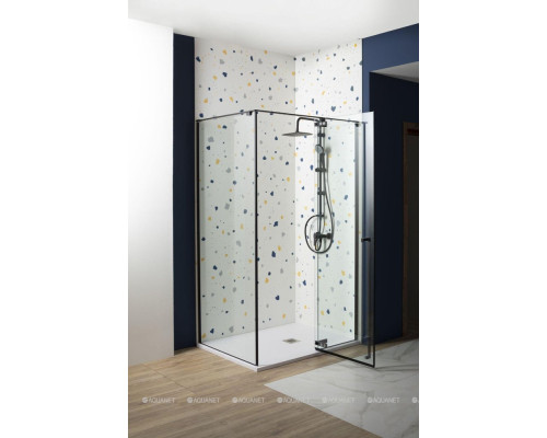 Душевой уголок Aquanet Ideal AE-AXC92MB-S-B 1200x900, прозрачное стекло
