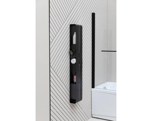 Полка Aquanet Магнум H 20x130 черная матовая, вертикальная