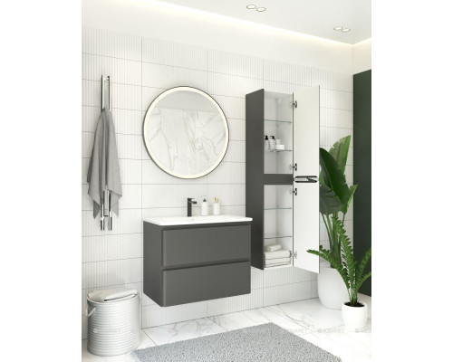 Пенал Aquanet Эмбер 35 черный матовый