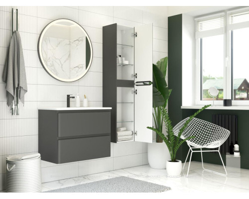 Пенал Aquanet Эмбер 35 черный матовый