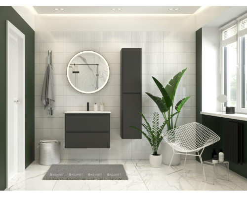 Пенал Aquanet Эмбер 35 черный матовый