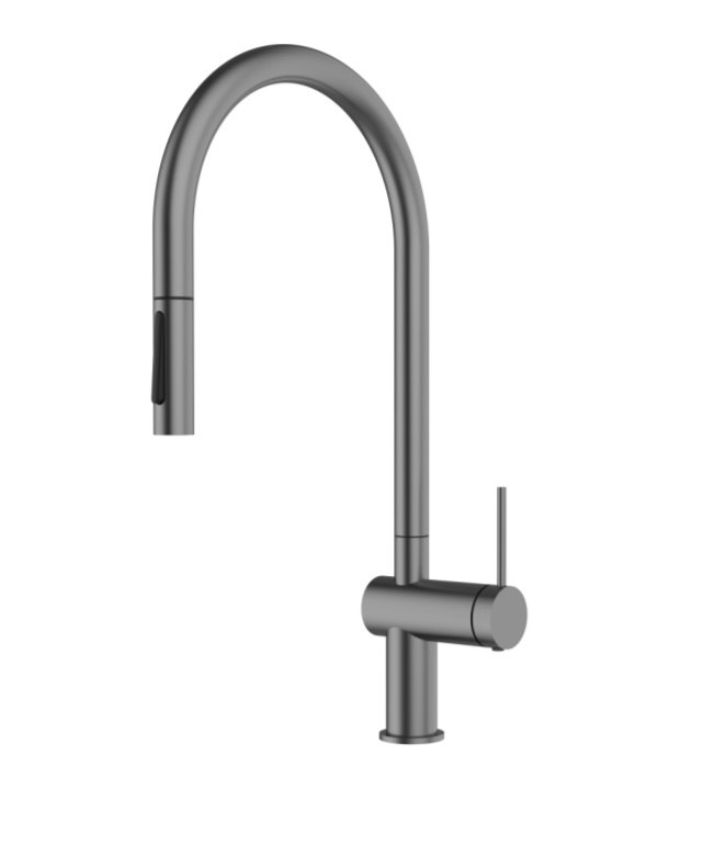 Смеситель для кухни AQUAme Cucina с выдвижным U-изливом металл AQM9901GM