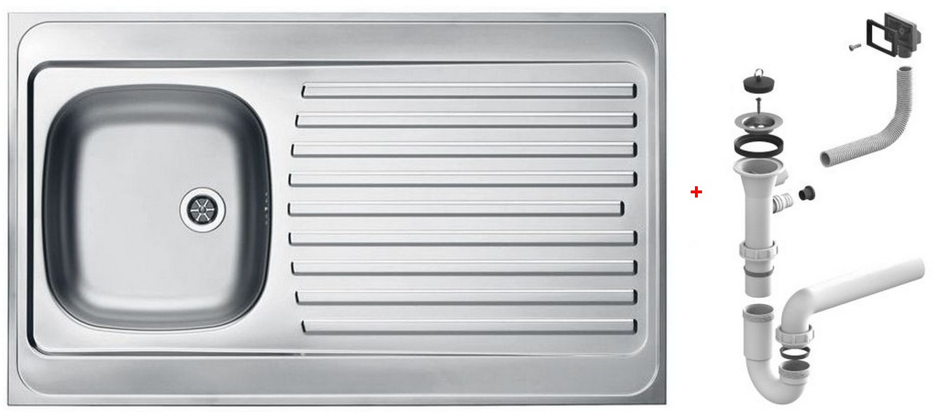 Мойка кухонная Alveus Classic 70 накладная оборачиваемая 1000х600х155 мм с сифоном 1108745