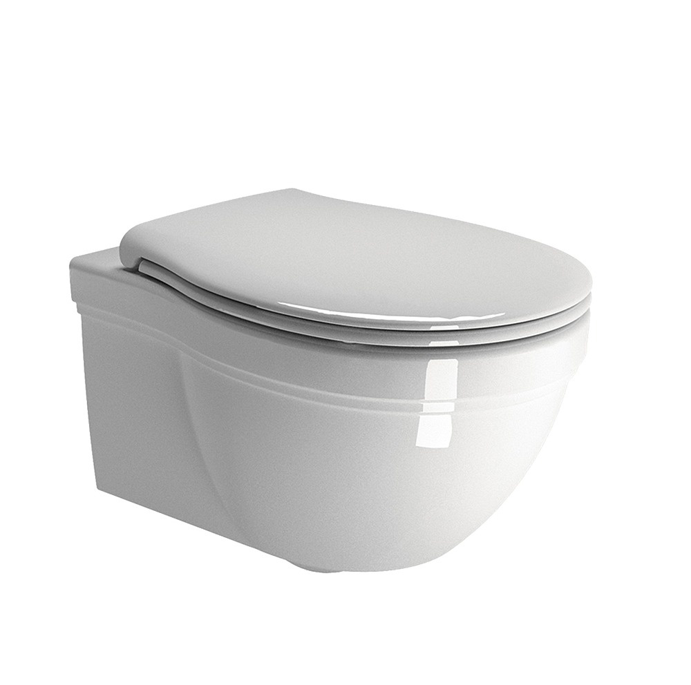 Унитаз подвесной GSI CLASSIC 550x370 мм с крепежом белый глянцевый 8712FR211