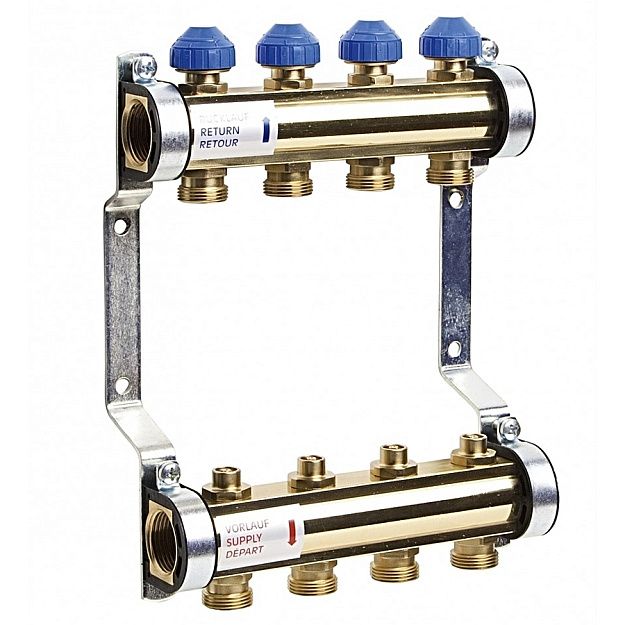 Коллекторная группа Watts HKV Typ 510 06 контуров 1 x 3/4 Евроконус 10004180