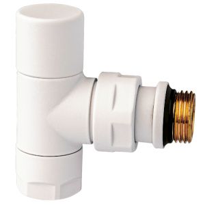 Вентиль запорный угловой FAR 1/2 гайка M24x19 белый матовый FL 0164 12P