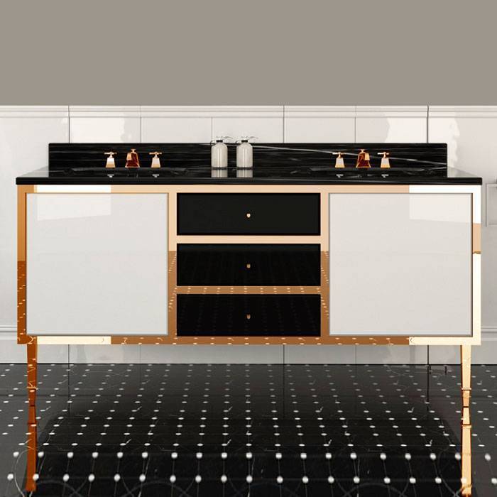 Комплект мебели напольный Devon&Devon Jazz 3 (раковина Swindon) pure white/deep black/oro ACSWINDONDS bi / B3