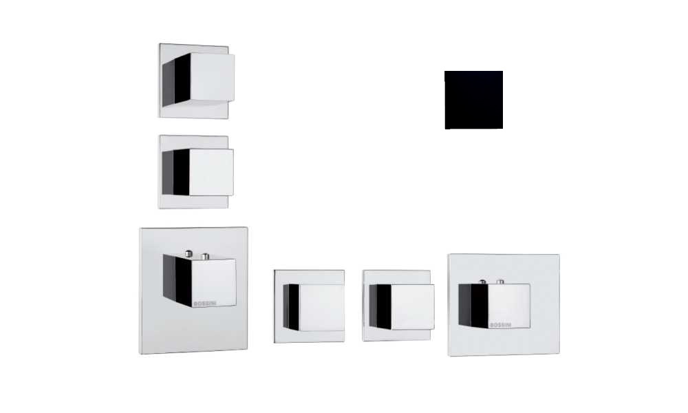 Внешняя часть термостата Bossini Outlets Z032203.073 HighFlow квадратная ручка Черный матовый