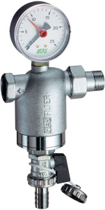 Фильтр механической очистки FAR 1/2 НР-ВР 100 мкм с манометром FA 3946 12100