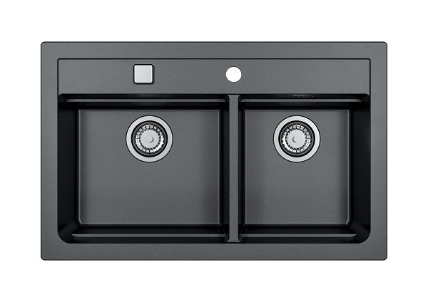 Мойка кухонная Alveus Atrox 50 Granital Carbon G91 с сифоном 1132002