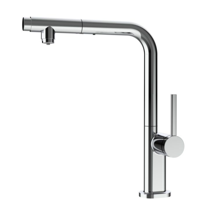 Смеситель для кухни AQUAme Cucina с выдвижным L-изливом и каналом фильтра AQM9903CR
